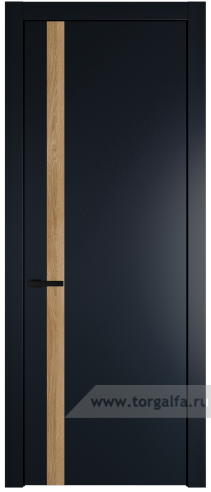 Глухая дверь ProfilDoors 18PW вставка Дуб Карамель с молдингом Черный матовый (Нэви Блу (RAL 7016))