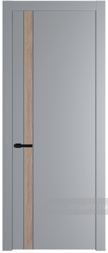 Глухая дверь ProfilDoors 18PW вставка Дуб Сонома с молдингом Черный матовый (Смоки (RAL 870-02))