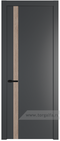 Глухая дверь ProfilDoors 18PW вставка Дуб Сонома с молдингом Черный матовый (Графит (Pantone 425С))