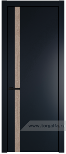 Глухая дверь ProfilDoors 18PW вставка Дуб Сонома с молдингом Черный матовый (Нэви Блу (RAL 7016))