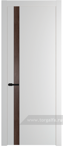 Глухая дверь ProfilDoors 18PW вставка Дуб Тобакко с молдингом Черный матовый (Крем Вайт (RAL 120-02))