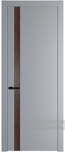 Глухая дверь ProfilDoors 18PW вставка Дуб Тобакко с молдингом Черный матовый (Смоки (RAL 870-02))