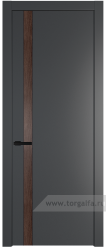 Глухая дверь ProfilDoors 18PW вставка Дуб Тобакко с молдингом Черный матовый (Графит (Pantone 425С))