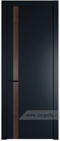 Глухая дверь ProfilDoors 18PW вставка Дуб Тобакко с молдингом Черный матовый (Нэви Блу (RAL 7016))