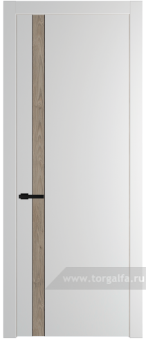 Глухая дверь ProfilDoors 18PW вставка Каштан темный с молдингом Черный матовый (Крем Вайт (RAL 120-02))
