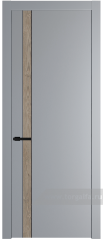Глухая дверь ProfilDoors 18PW вставка Каштан темный с молдингом Черный матовый (Смоки (RAL 870-02))