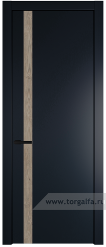 Глухая дверь ProfilDoors 18PW вставка Каштан темный с молдингом Черный матовый (Нэви Блу (RAL 7016))