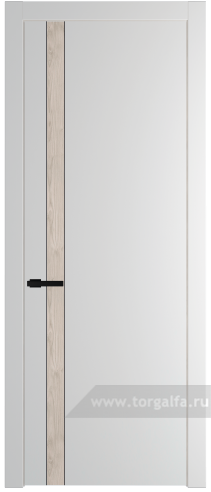 Глухая дверь ProfilDoors 18PW вставка Каштан светлый с молдингом Черный матовый (Крем Вайт (RAL 120-02))