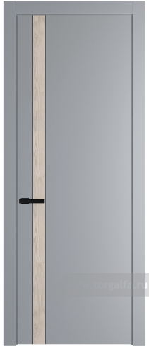 Глухая дверь ProfilDoors 18PW вставка Каштан светлый с молдингом Черный матовый (Смоки (RAL 870-02))