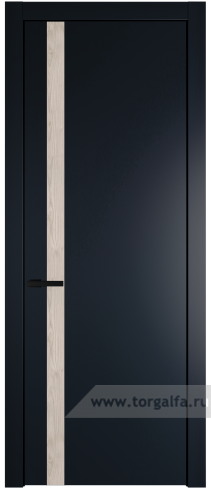 Глухая дверь ProfilDoors 18PW вставка Каштан светлый с молдингом Черный матовый (Нэви Блу (RAL 7016))