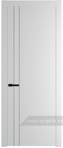 Глухая дверь ProfilDoors 12PW с молдингом Черный матовый (Крем Вайт (RAL 120-02))