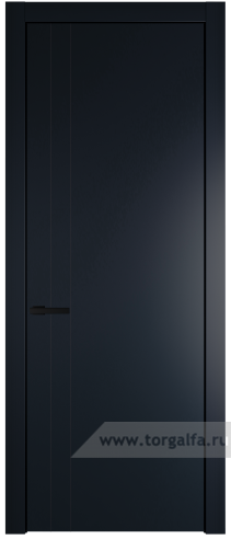 Глухая дверь ProfilDoors 12PW с молдингом Черный матовый (Нэви Блу (RAL 7016))