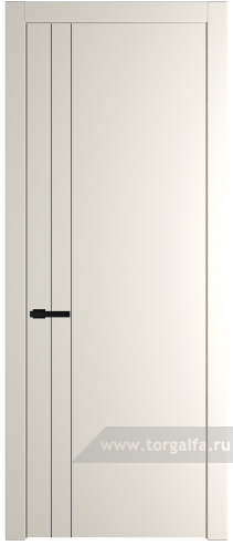 Глухая дверь ProfilDoors 12PW с молдингом Черный матовый (Перламутр белый)