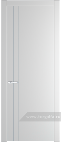Глухая дверь ProfilDoors 12PW с молдингом Серебро (Крем Вайт (RAL 120-02))