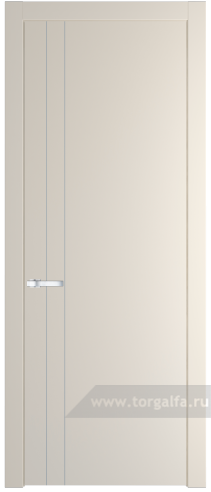 Глухая дверь ProfilDoors 12PW с молдингом Серебро (Кремовая Магнолия (RAL 120-04))