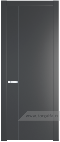 Глухая дверь ProfilDoors 12PW с молдингом Серебро (Графит (Pantone 425С))