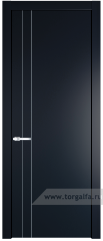 Глухая дверь ProfilDoors 12PW с молдингом Серебро (Нэви Блу (RAL 7016))