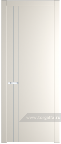 Глухая дверь ProfilDoors 12PW с молдингом Серебро (Перламутр белый)