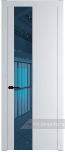 Дверь со стеклом ProfilDoors 19PW Зеркало Blue с молдингом Черный матовый (Вайт (RAL 110 96 02))