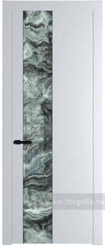 Дверь со стеклом ProfilDoors 19PW Атриум серебро с молдингом Черный матовый (Вайт (RAL 110 96 02))