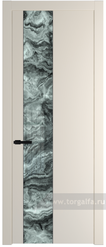 Дверь со стеклом ProfilDoors 19PW Атриум серебро с молдингом Черный матовый (Кремовая Магнолия (RAL 120-04))