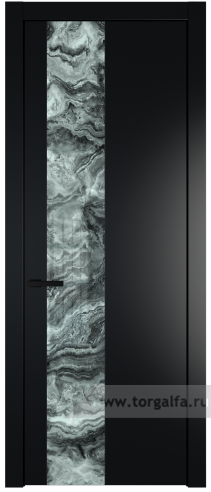 Дверь со стеклом ProfilDoors 19PW Атриум серебро с молдингом Черный матовый (Блэк)