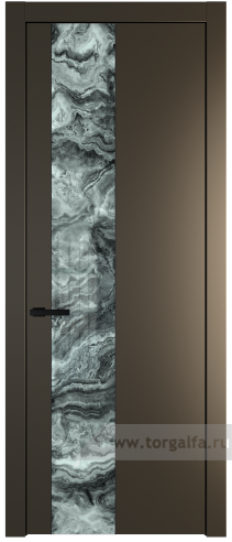 Дверь со стеклом ProfilDoors 19PW Атриум серебро с молдингом Черный матовый (Перламутр бронза)