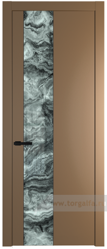 Дверь со стеклом ProfilDoors 19PW Атриум серебро с молдингом Черный матовый (Перламутр золото)