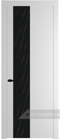 Дверь со стеклом ProfilDoors 19PW Неро мрамор с молдингом Черный матовый (Крем Вайт (RAL 120-02))
