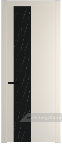 Дверь со стеклом ProfilDoors 19PW Неро мрамор с молдингом Черный матовый (Кремовая Магнолия (RAL 120-04))