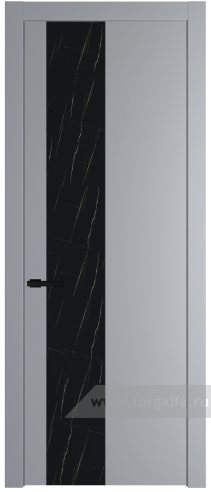 Дверь со стеклом ProfilDoors 19PW Неро мрамор с молдингом Черный матовый (Смоки (RAL 870-02))
