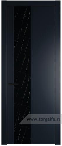Дверь со стеклом ProfilDoors 19PW Неро мрамор с молдингом Черный матовый (Нэви Блу (RAL 7016))