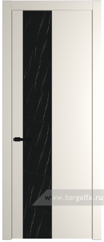 Дверь со стеклом ProfilDoors 19PW Неро мрамор с молдингом Черный матовый (Перламутр белый)