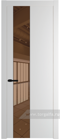 Дверь со стеклом ProfilDoors 19PW Зеркало Bronza с молдингом Черный матовый (Крем Вайт (RAL 120-02))
