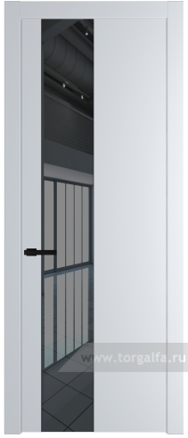 Дверь со стеклом ProfilDoors 19PW Зеркало Grey с молдингом Черный матовый (Вайт (RAL 110 96 02))