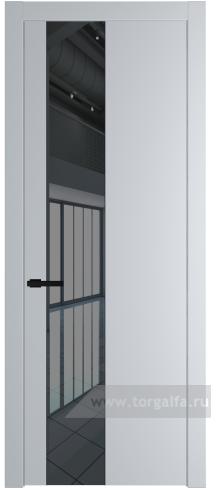 Дверь со стеклом ProfilDoors 19PW Зеркало Grey с молдингом Черный матовый (Лайт Грей (RAL 870-01))