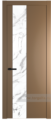 Дверь со стеклом ProfilDoors 19PW Нефи белый узор серебро с молдингом Черный матовый (Перламутр золото)