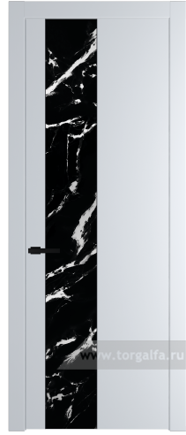 Дверь со стеклом ProfilDoors 19PW Нефи черный узор серебро с молдингом Черный матовый (Вайт (RAL 110 96 02))