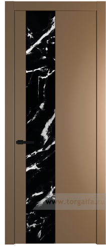 Дверь со стеклом ProfilDoors 19PW Нефи черный узор серебро с молдингом Черный матовый (Перламутр золото)