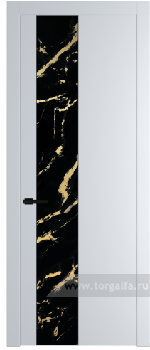 Дверь со стеклом ProfilDoors 19PW Нефи черный узор золото с молдингом Черный матовый (Вайт (RAL 110 96 02))