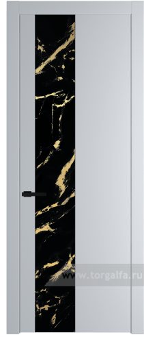 Дверь со стеклом ProfilDoors 19PW Нефи черный узор золото с молдингом Черный матовый (Лайт Грей (RAL 870-01))