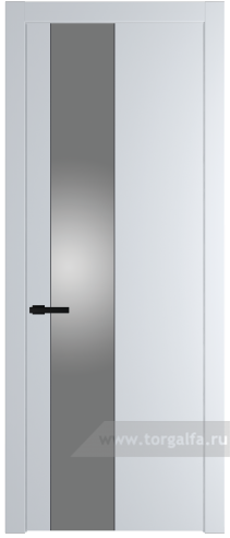 Дверь со стеклом ProfilDoors 19PW Lacobel Серебряный лак с молдингом Черный матовый (Вайт (RAL 110 96 02))
