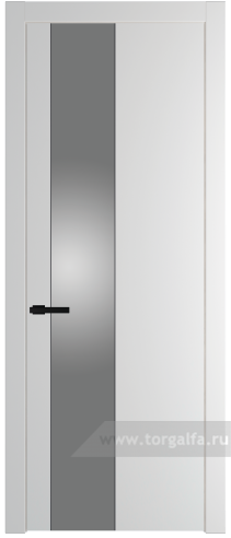 Дверь со стеклом ProfilDoors 19PW Lacobel Серебряный лак с молдингом Черный матовый (Крем Вайт (RAL 120-02))