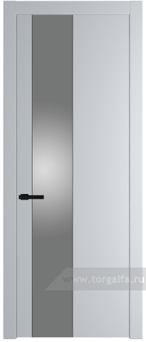 Дверь со стеклом ProfilDoors 19PW Lacobel Серебряный лак с молдингом Черный матовый (Лайт Грей (RAL 870-01))