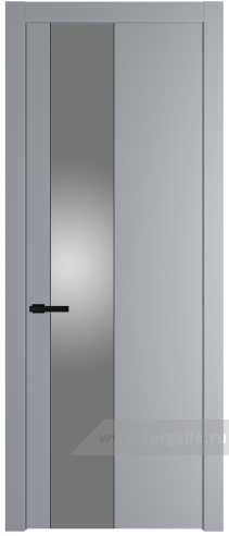 Дверь со стеклом ProfilDoors 19PW Lacobel Серебряный лак с молдингом Черный матовый (Смоки (RAL 870-02))