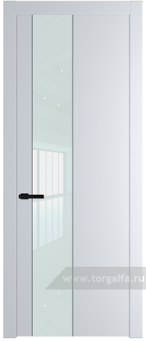 Дверь со стеклом ProfilDoors 19PW Lacobel Белый лак с молдингом Черный матовый (Вайт (RAL 110 96 02))
