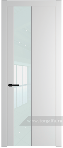 Дверь со стеклом ProfilDoors 19PW Lacobel Белый лак с молдингом Черный матовый (Крем Вайт (RAL 120-02))