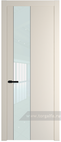 Дверь со стеклом ProfilDoors 19PW Lacobel Белый лак с молдингом Черный матовый (Кремовая Магнолия (RAL 120-04))