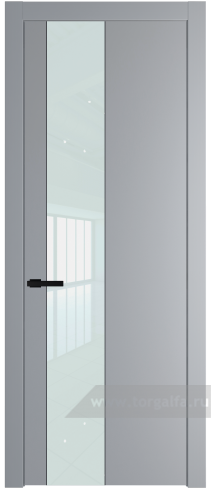 Дверь со стеклом ProfilDoors 19PW Lacobel Белый лак с молдингом Черный матовый (Смоки (RAL 870-02))