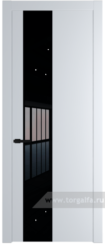 Дверь со стеклом ProfilDoors 19PW Lacobel Черный лак с молдингом Черный матовый (Вайт (RAL 110 96 02))